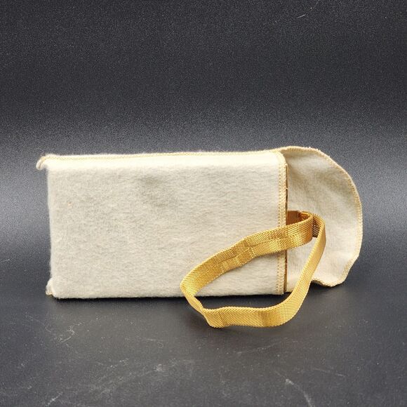 Evans Compact Wristlet Double Sided Gold Quilted Design Mesh Strap Vintage 1940s - Picture 10 of 11